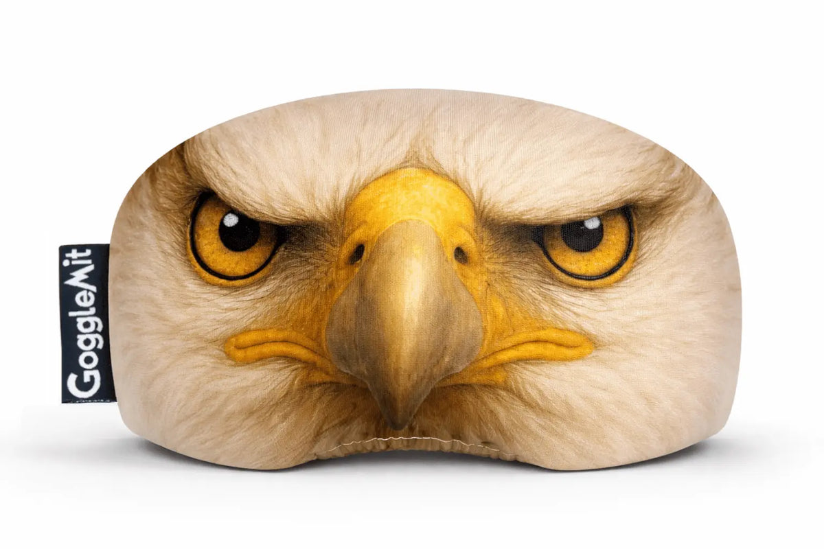 Goggle cover with inquisitive piercing eagle eyes.