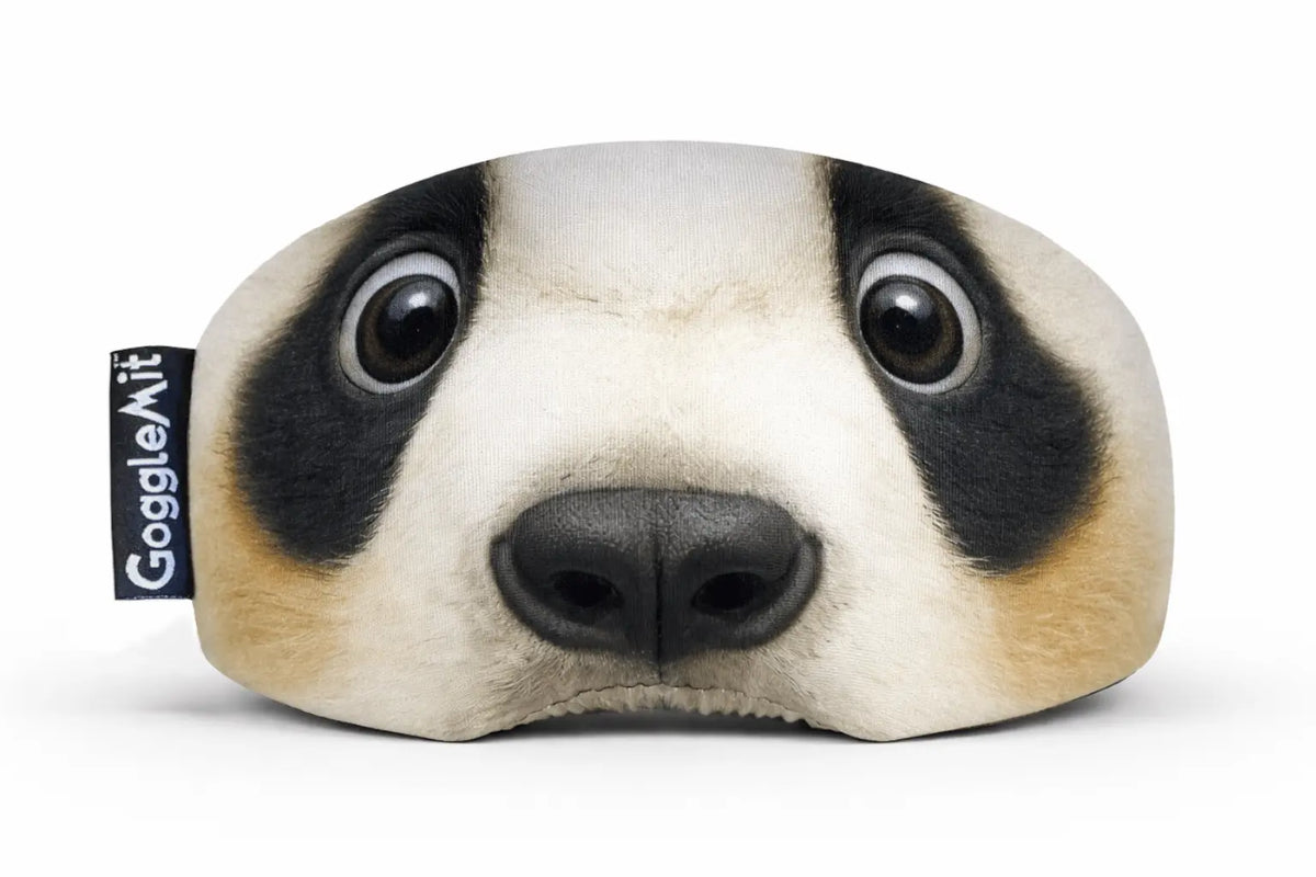 Goggle cover with a cute panda face.